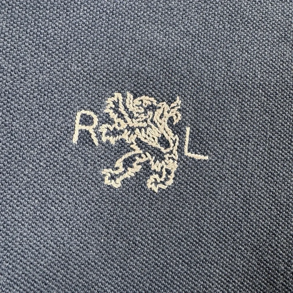 POLO JEANS Company Polo Shirt Ralph Lauren Mens Large Blue CREST LOGO